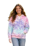 Wholesale pink and lavender tie-dye hoodie 4071TD#3
