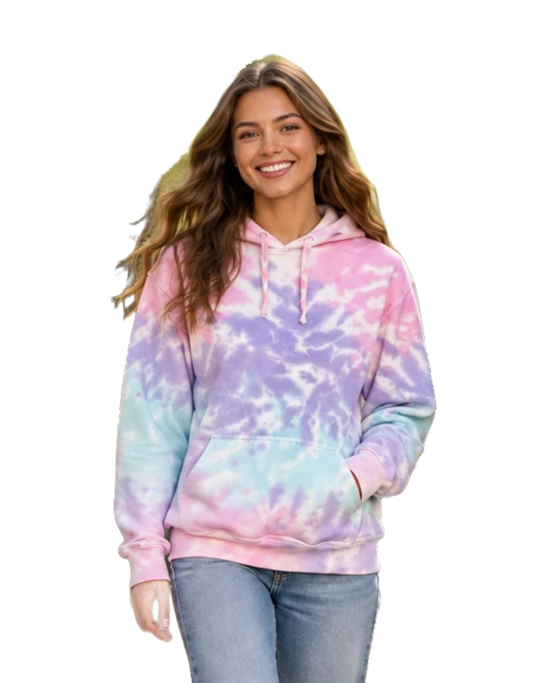 Wholesale pink and lavender tie-dye hoodie 4071TD#3