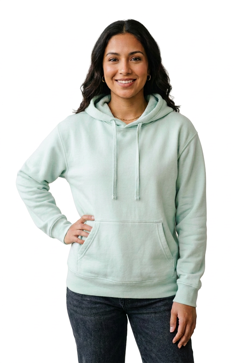 Adult Pastel Mint Hooded Pullover Sweatshirt – Style 4071B