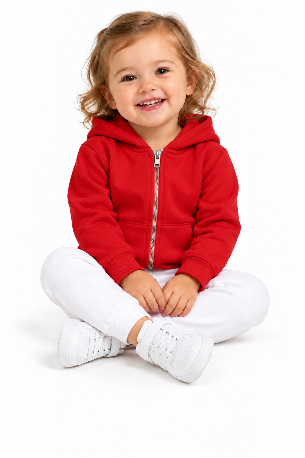 Toddler zip-front hoodie in Red