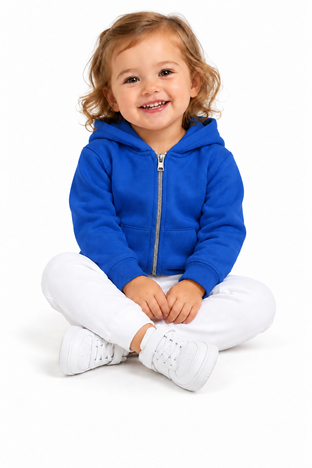 Toddler zip-front hoodie in Royal