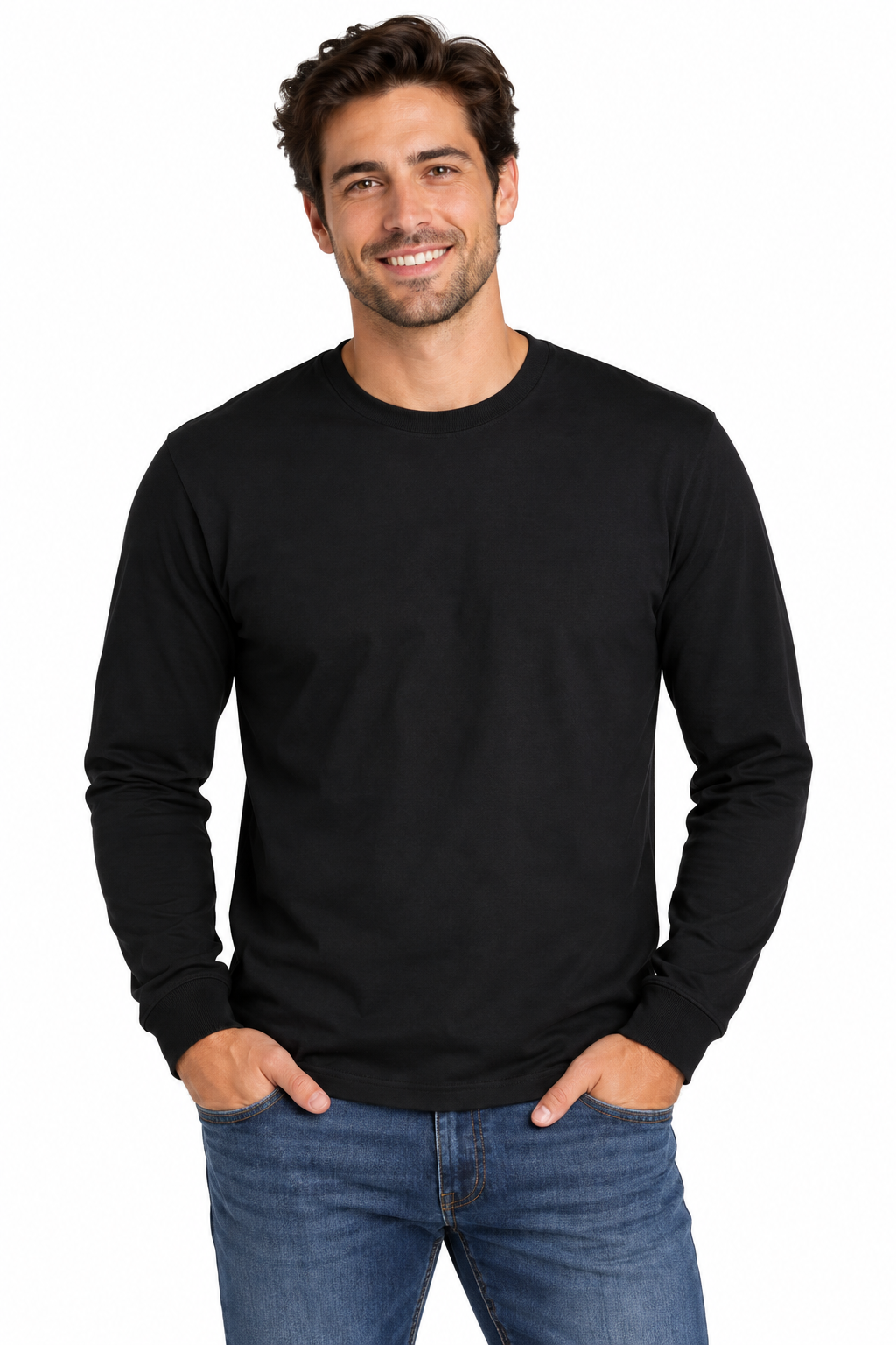 Adult Unisex Black Long Sleeve T-Shirt