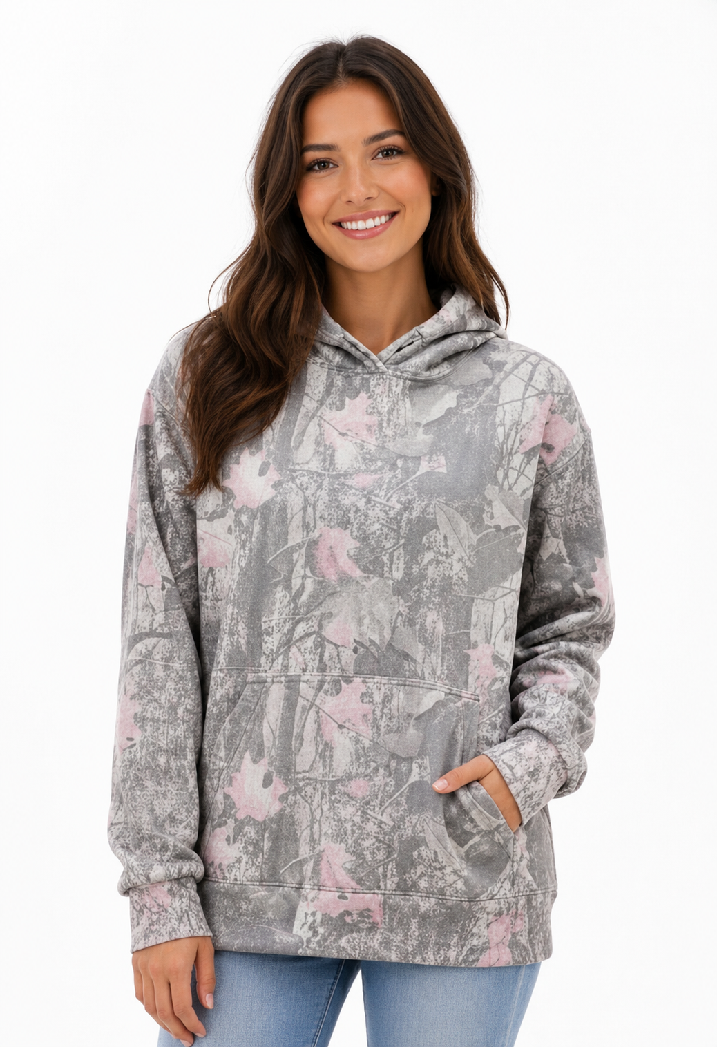 Adult camouflage hooded pullover sweatshirt
