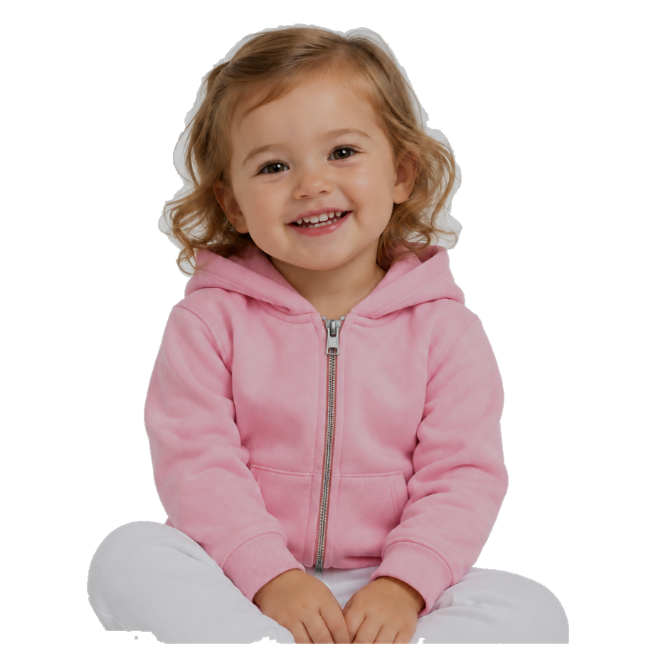 Toddler zip-front hoodie in pink