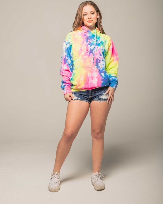 Adult Multi neon color  Tie Dye Sweatshirt 4071TD4- 24 Piece Pre-Pack | $10.00 per piece